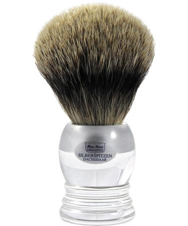 Hans Baier Exclusive shaving brush acrylic clear with silver ring