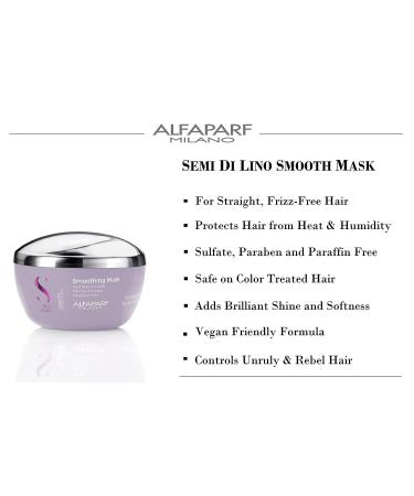 Alfaparf Milano Semi Di Lino Smooth Mask - Intensive Detangling Treatment for Frizzy Hair - Controls Frizz, Straightens and Hydrates - 6.80 Fl Oz - Buy Online on GoSupps.com
