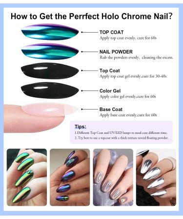 Bishengyf Chrome Nail Powder - Metallic Mirror Effect & Iridescent Glitter for Stunning Glazed Donut Nails - Buy Online on GoSupps.com