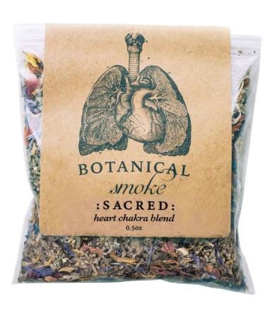 Anima Mundi Botanical Sacred Smoke - Organic Herbal Smoking Blend with Mugwort, Rose Petals & Calendula Flowers, Heart Chakra Blend - Natural Botanical Smoke Blend (0.5oz)