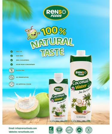 RENSO Premium Coconut Water | Pack of 12 bottles 1L 12 l (Pack of 1) - Buy Online on GoSupps.com