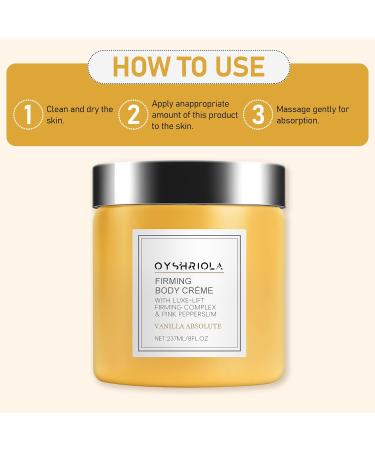 Champagne Body Firming Cream Lift Body Creme Skin Moisturizer Tightens Anti Aging Firming Lotion Hydrating Legs and Arms 8 Fl oz (1Pcs Vanilla) - Buy Online on GoSupps.com