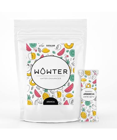 Wowter by AMZ Better powder for flavored water 12 bags soluble powder with orange taste beverage powder without sugar without calories GMO-free gluten-free made in Italy 48 g orange 48 g (1 Pack)