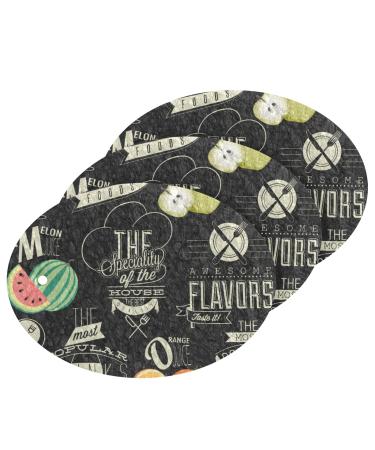 3-Pack Cleaning Kitchen Sponges Oval Retro Vintage Style Restaurant Kitchen Cellulose Dishwashing Wood Pulp Cotton