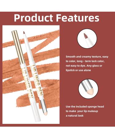 HOSAILY 3 Colors Matte Nude Lip Liner Set - Long Lasting Dual-Ended Lip Liner Pencil with Sponge Brush - Nourishing Lipstick Crayon - 0.33 Ounce (Pack of 3) - Buy Online on GoSupps.com