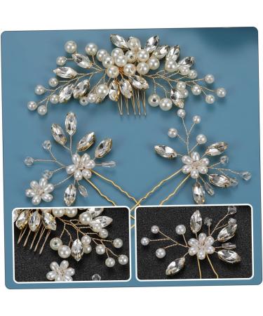 minkissy 5 Sets Hairpin Bridal Hair Combs Pearl Hair Combs Decorative Headpiece Decorative Hair Combs Wedding Decorations for Ceremony Hair Decor Accessory Zinc Alloy Horse Eye Bride - Buy Online on GoSupps.com