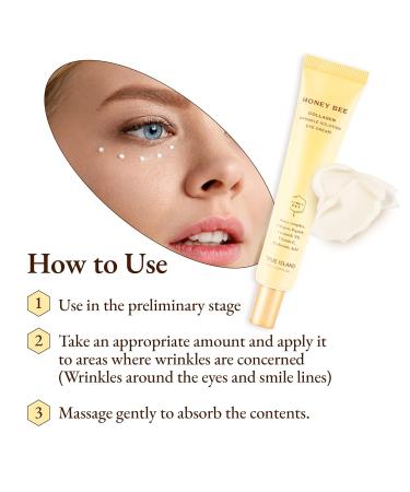 Buy Honey Bee Collagen Eye Cream | Firming Anti-Puffiness & Dark Circles Treatment | Vitamin C Peptides & Niacinamide | 1.01 fl oz - International Shipping Available - Buy Online on GoSupps.com