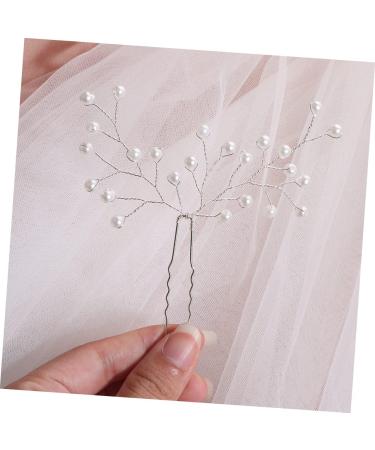 LALAFINA 1pc Faux Pearls Upunch U-shaped Hairpin Handmade Hair Clip Tiara Hair Pin Wedding Hairpin Hair Ornament U Pearl Hairpin Decorative Hairpi European and American Headgear - Buy Online on GoSupps.com