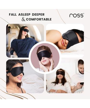 R.o.s.s 100% Mulberry Silk Sleep Mask - Premium Black Eye Mask for Ultimate Comfort and Blindfolding - Buy Online on GoSupps.com