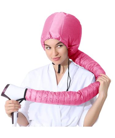 COANSEN hair dryer hood hair dryer with elastic band for hair styling deep care and drying (pink)