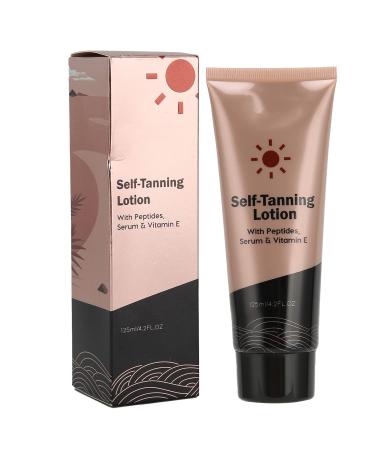 125ml Moisturizing Self Tanning Cream Fast Self Tan Buildable Glow Medium to Dark Sunless Tanner Tanning Lotion Self Face Tanner for Deep Skin Tone