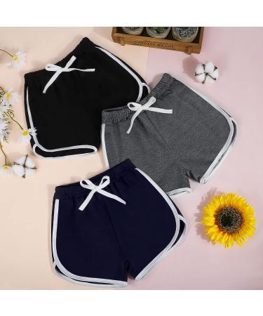 Ruisita 3 Pieces Kids Running Athletic Shorts Set - Toddler Sport Shorts for Boys and Girls 4-5T - Black, Dark Grey, Navy Blue - Buy Online on GoSupps.com