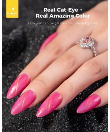 BURANO Cat Eye Gel Nail Polish 7.3ml Soak Off UV LED Glitter Magnetic Gel Nail Polish Holographic Cateye Gel Polish for Women DIY Home (MY21) - Buy Online on GoSupps.com