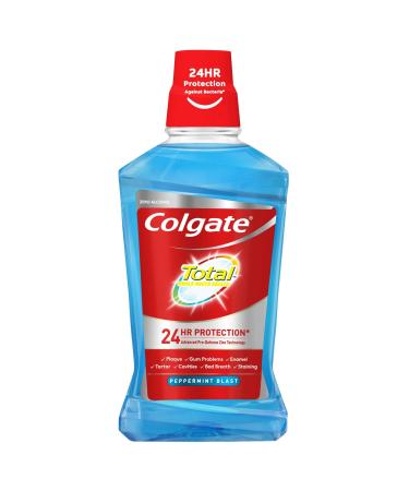 Colgate Total Peppermint Blast Mouthwash with CPC 500 ml (Pack of 1) Protects against germs for 24hrs*