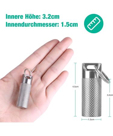 Opret Titan Metal Pill Dose - Waterproof Lightweight Travel Pill Box - Small Tablet Organizer for Outdoor Use - 1.5x4.5cm - Buy Online on GoSupps.com