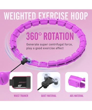 JKSHMYT Smart Weighted Fit Hoop Plus Size for Adults Weight Loss  Hula Circle-2 in 1 Infinity Fitness Hoop  24 Links Detachable & Size Adjustable  with Ball Auto Rotate 360 Degree for Women 24 Links-Purple 47-58" - Buy Online on GoSupps.com