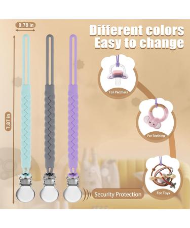 BasicsSlife Silicone Pacifier Clip for Babies - 3 Pack BPA-Free Versatile Bite Ring & Toy Holder Keeps Pacifiers Clean Fits All Sizes - Buy Online on GoSupps.com