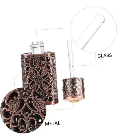 DOITOOL Metal Essential Oil Bottle Vintage Glass Perfume Bottle Essential Oil Vials Empty Makeup Bottle Eye Spray Bottle Cosmetic Dispenser Sprayer Miss Glass Bottle inside Old Fashioned 2.5x1.5cm Bronze - Buy Online on GoSupps.com