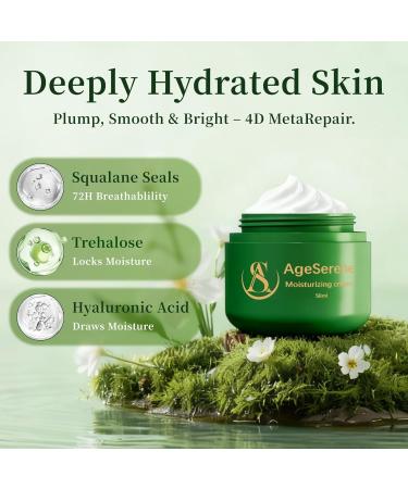 AgeSerene Face Moisturizer Squalane Matte Daily Moisturizer Face Cream Long-Lasting Hydration Face Cream for Women & Men with Ultra Sensitive & Dry Skin - Buy Online on GoSupps.com