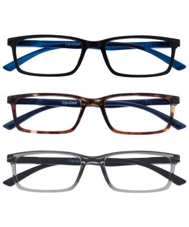 Opulize sea glasses Blue light filter narrow frame spring hinges improve the sleep computer glasses gaming reflective men B9 +2.00 diopters black / brown / gray