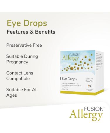 Fusion Allergy Eye Drops - Natural, Preservative Free Treatment for Airborne Allergen Symptoms - 15 x 0.5ml Doses - Buy Online on GoSupps.com