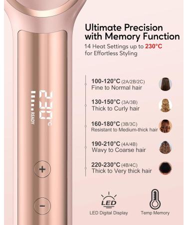 Terviiix Hair Straightening Brush - 14 Heat Settings - 3D ceramic tooth comb - Rose Gold - Buy Online on GoSupps.com