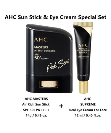 AHC Sun Stick SPF50+PA++++ 14g + Supreme Real Eye Cream 12ml Set - Buy Online on GoSupps.com
