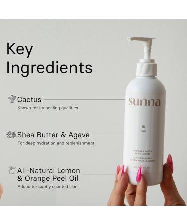 SunnaTan Hydrate Me Cactus & Agave Body Lotion For Dry Skin - Organic & Natural Ingredients - Tan-Friendly Lotion - Made in Canada - 236ml - Buy Online on GoSupps.com