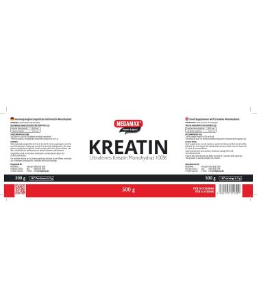 Megamax Creatine Powder - Pure Creatine Monohydrate for Muscle Growth & Strength | Ultrafine 500g for Bodybuilding & Fitness - Buy Online on GoSupps.com