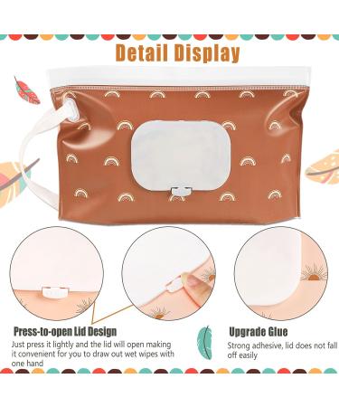 Sannix Reusable Baby Wet Wipes Bag for On-the-Go - 2 Box Holder Brown Bohemian Design | Eco-Friendly & Portable - Buy Online on GoSupps.com