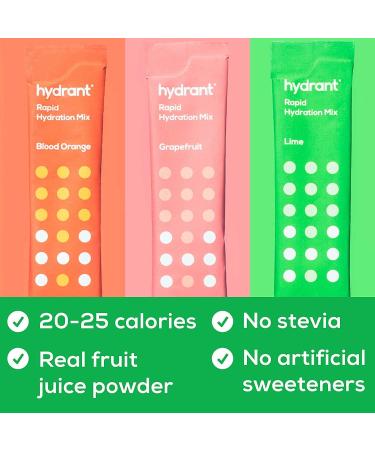 Hydrant Hydrate Electrolyte Powder Stick Packs - Rapid Hydration Mix (Grapefruit, 10 Pack) - Buy Online on GoSupps.com