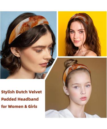 2 Pieces Headbands Women Hair Head Bands Marble Texture-492 Non Slip Thick Padded Hairband Hair Band Hoops Vintage Thick Hair Wrap Multi-colored 7 - Buy Online on GoSupps.com