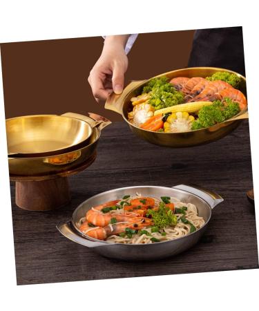 BESTonZON 4pcs Stainless Steel Seafood Pot Casserole Pot Soup Pan Japanese Omelette Pan Korean Noodle Pot Stainless Steel Pots Fish Steamer Carbon Steel Pan Nonstick Milk Round Bottom Plate Goldenx4pcs 23.5X18X3.6CMx4pcs - Buy Online on GoSupps.com