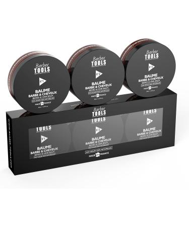 Barber Tools Beard Balm Set N 1/2/3 - 100% Natural Oils, Made in France - Nourishing & Hydrating Formula with Waxes, Butters, and Essential Oils - 3 x 30 ml - Buy Online on GoSupps.com