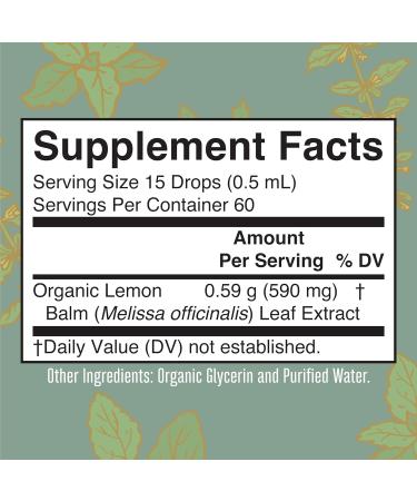 MaryRuth Organics Lemon Balm Leaf - 1 Fl Oz. - Buy Online on GoSupps.com
