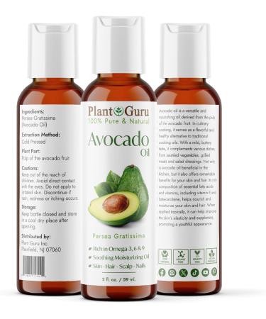 100% Pure Avocado Oil 2 fl oz - Cold Pressed Natural Carrier for Skin Face & Hair Growth | Ideal for DIY Creams Lotions Lip Balm & Soap Making - International Shipping Available - Buy Online on GoSupps.com
