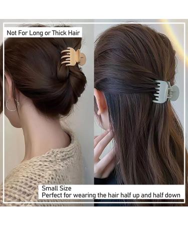 Venhay Small Double Row Hair Claw Clips - 9 Pack | Unbreakable Bendable Teeth Claw Clip for Thin Hair | Medium Matte Neutral Non-slip Design - Buy Online on GoSupps.com