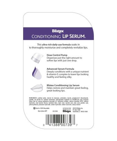 Blistex LipCare Conditioning Lip Serum 0.30 Fl Oz - Moisturizing Treatment with Pump for Luxurious Hydration - Buy Online on GoSupps.com
