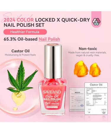 SAVILAND Ombre nail polish set of 6 pieces Magical pink blue gold purple ombre summer nail polish colors air drying plantbased nail polish with castor oil natural nail polish set - Buy Online on GoSupps.com