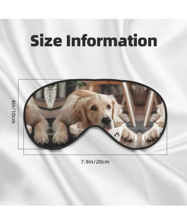 Cute Dog Bone Bowl Woof Paw Print Unisex Sleeping Eye Mask Soft Comfortable Light-Blocking Eye Mask - Buy Online on GoSupps.com