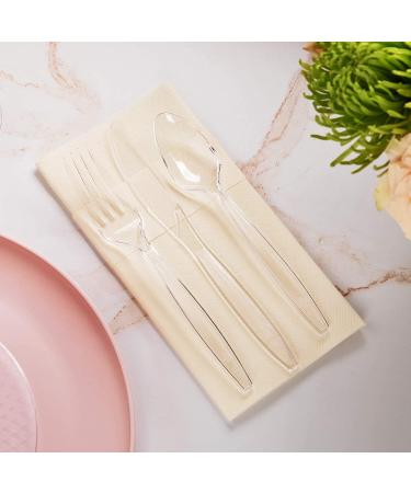 300 Pack Clear Heavy Duty Plastic Forks - Disposable Fancy Cutlery Silverware Bulk - Buy Online on GoSupps.com