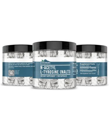 Earthborn Elements N-Acetyl L-Tyrosine (NALT) 200 Capsules Pure & Undiluted No Additives 200 Count (Pack of 1) - Buy Online on GoSupps.com