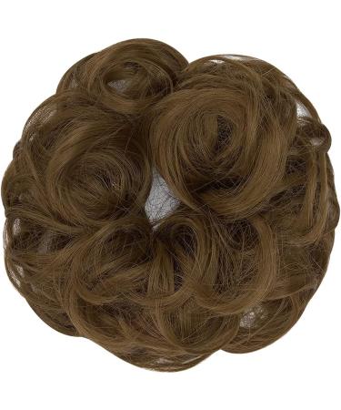 Messy Bun Hair Piece Scrunchie Extension - Curly Wavy Updo Chignon Ponytail | Ginger Brown - 1 PCS - Buy Online on GoSupps.com