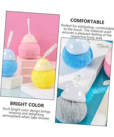 FOMIYES 4 pcs Mushroom Bath Balls - Soft Cartoon Body Scrubbers & Shower Puffs for Spa & Shower - Ideal for Kids and Adults - International Shipping Available - Buy Online on GoSupps.com