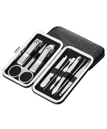 Manicure Set Nail Clippers Pedicure Kit -9 Pieces Stainless Steel Manicure Kit Professional Care Set Grooming Kits Nail Care Tools for Men Husband Boyfriend Parent