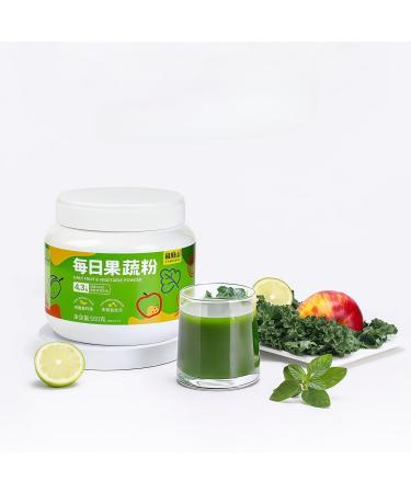 Organic Green Powder Smoothie Mix Daily Fruit & Vegetable Powder 500g High Fiber Blend with 10 Natural Ingredients Prebiotics for Smoothies. Green Juice & Smoothie Drink Mix