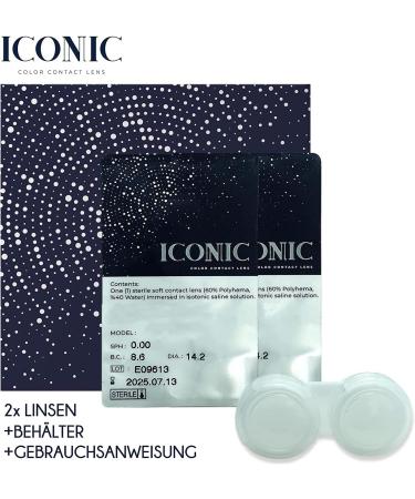 Iconic Colored Contact Lenses - Diamond Collection - Monthly Wear in Light Green & Gray - Natural Look for All Eyes - 1 Pair - Buy Online on GoSupps.com