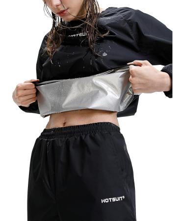 HOTSUIT Sauna Suit for Women - Durable Gym Workout Sweat Suits in Black - Large Size - Buy Online on GoSupps.com