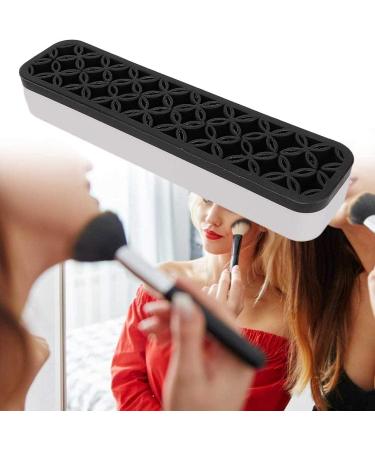Non-Toxic ABS Makeup Container Holder - 26+72 Holes Portable Brush Organizer for Salon & Beauty - Black - Buy Online on GoSupps.com