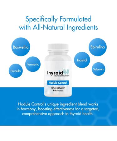 Nodule Control - Doctor Formulated Natural Thyroid Nodule Control Supports The Body to Help Reduce Thyroid Nodules -w/Spirulina Boswellia Turmeric Inositol Selenium Prunella - Buy Online on GoSupps.com